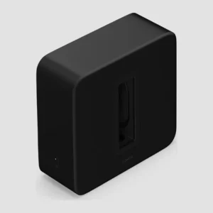 Sonos Sub 4 in het zwart, schuin vooraanzicht