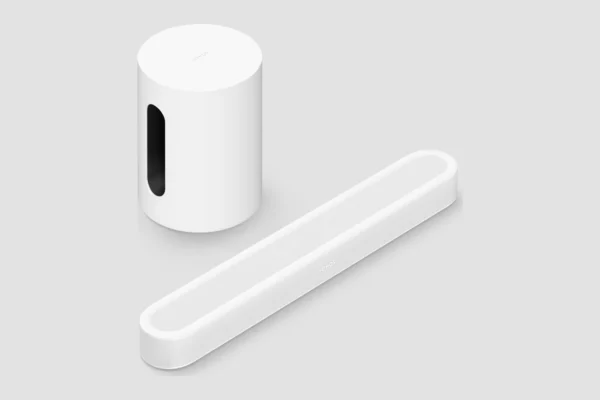 Entertainmentset met Sonos Beam Ultra en Sub Mini, wit